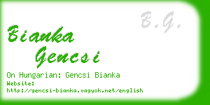 bianka gencsi business card